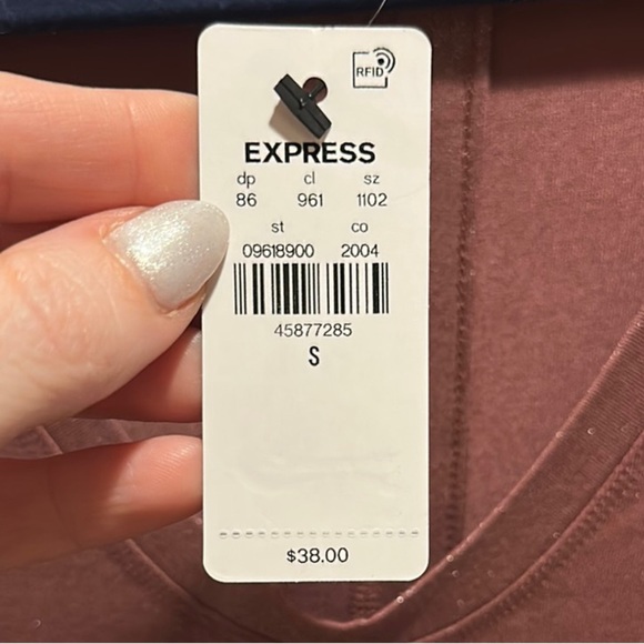 Express Pink Fitted Long Sleeve Blouse - Picture 5 of 8